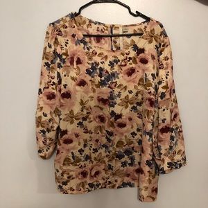 Floral print 3/4 sleeve top